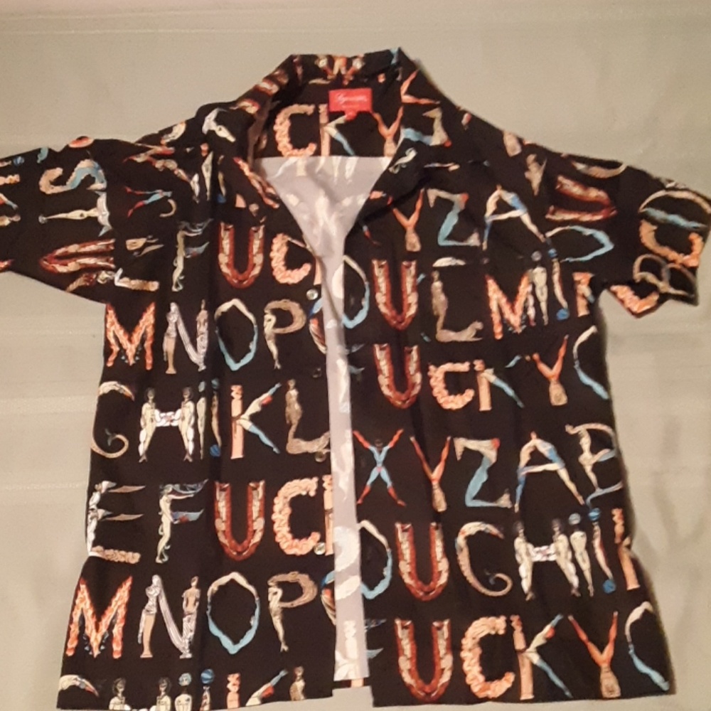 Supreme  alphabet  silk shirt ss17